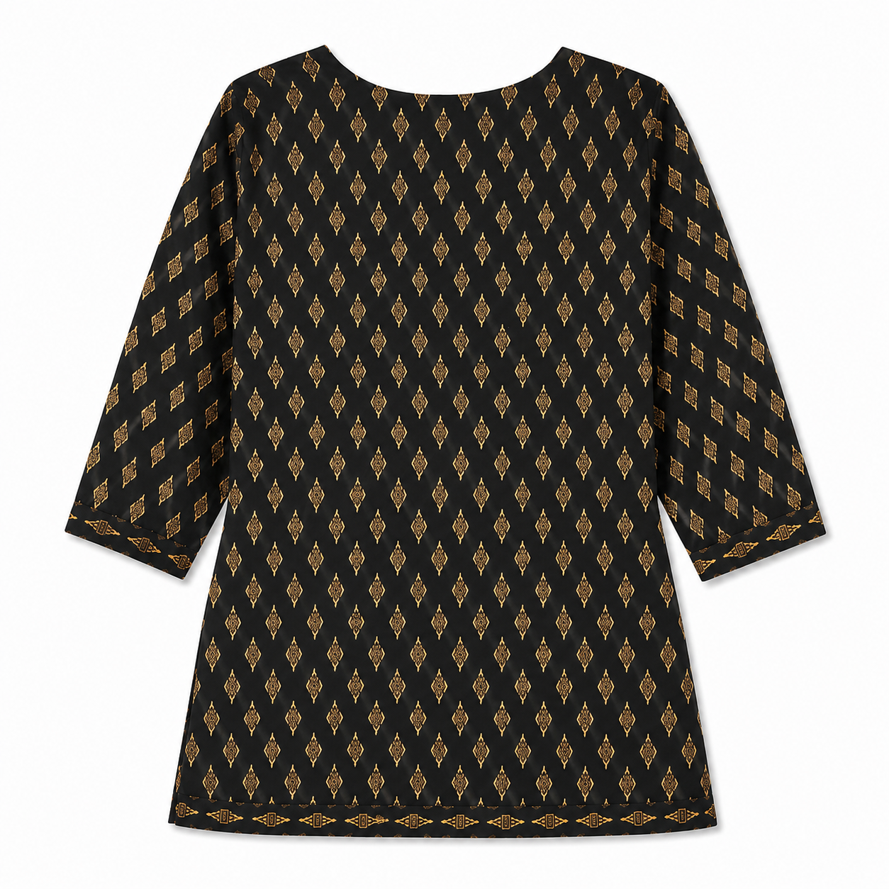 Qaba Women's Printed Cotton Short Kurti Top | Ethnic Casual Tunic with 3/4 Sleeves