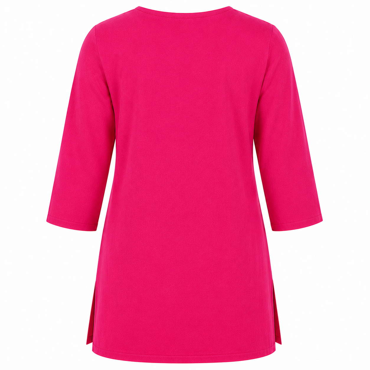 Qaba Women's Embroidered Short Kurti Top with Floral Thread Work & 3/4 Sleeve | Pink