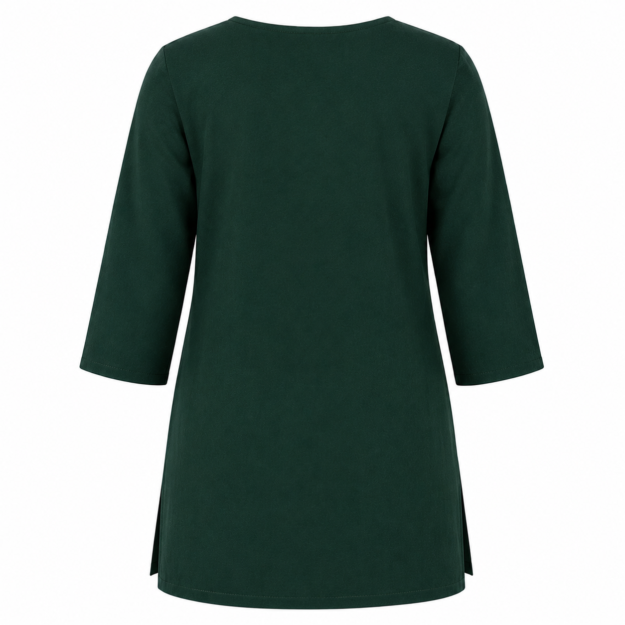 Qaba Women's Embroidered Short Kurti Top with Floral Thread Work & 3/4 Sleeve | Green