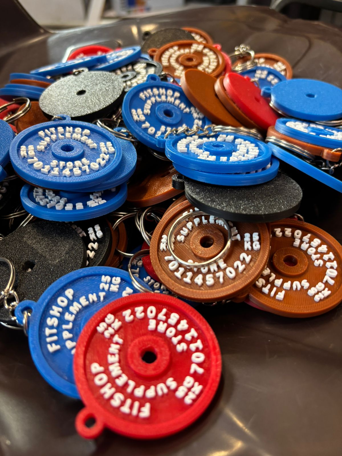Pack of 10 Custom Gym Plate Keychain | Personalized Fitness Keyring